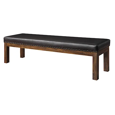 Dining Bench with Nailhead Trim and Upholstered Seat